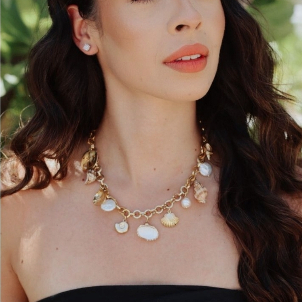 🤍▪️House of Harlow ▪️1960 Gold Seashell Charm 16 ' Necklace - Picture 9 of 14